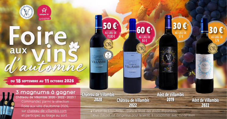 Foire aux vins d’automne : découvrez les offres du Château de Villambis